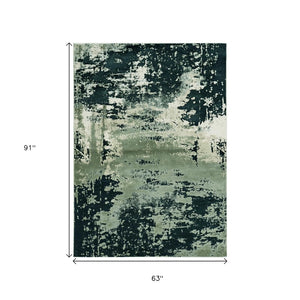 HomeRoots 5' Silver and Charcoal Abstract Area Rug - Modern Design, Soft Polyester, Stain Resistant, Durable 5" x 8" 352747