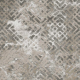 Homeroots 5' X 8' Sand Silver Geometric Maze Pattern Indoor Area Rug  Polyester 352749