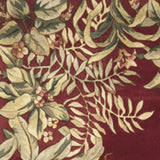 Homeroots 3' X 6' Ruby Red Wool Leaves Hand Tufted Area Rug  Wool 352754