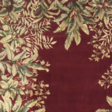 Homeroots 3' X 6' Ruby Red Wool Leaves Hand Tufted Area Rug  Wool 352754