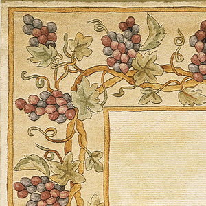 HomeRoots 3'' Hand-Tufted Wool Area Rug with Elegant Floral Vines in Ivory, Brown & Green for Cozy Spaces 3' X 6' 352758