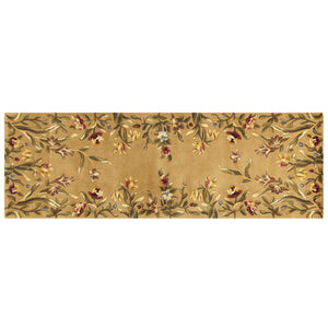 Homeroots 8' Golden Yellow Wool Floral Hand Tufted Runner Rug  Wool 352768