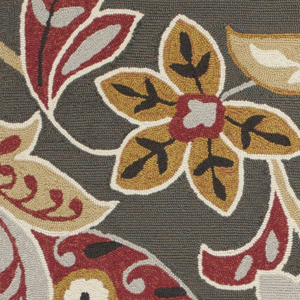 HomeRoots 5' Taupe Floral Area Rug - Timeless Charm for Indoor & Outdoor Spaces with Easy Care Durability 5' x 8' 352772