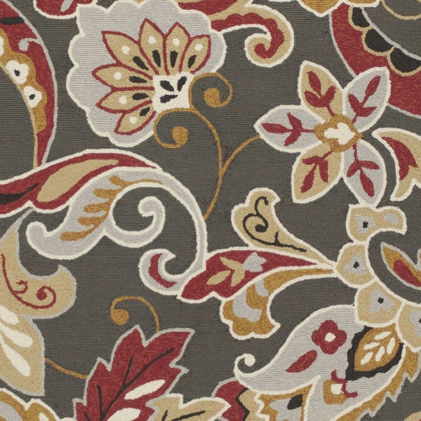 HomeRoots 5' Taupe Floral Area Rug - Timeless Charm for Indoor & Outdoor Spaces with Easy Care Durability 5' x 8' 352772