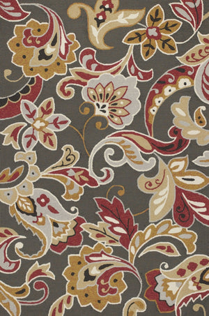 HomeRoots 5' Taupe Floral Area Rug - Timeless Charm for Indoor & Outdoor Spaces with Easy Care Durability 5' x 8' 352772