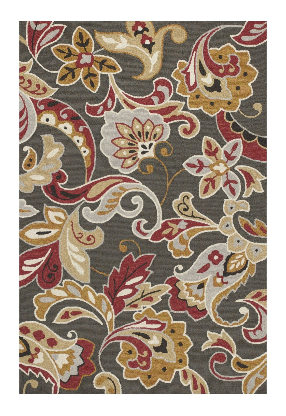 HomeRoots 5' Taupe Floral Area Rug - Timeless Charm for Indoor & Outdoor Spaces with Easy Care Durability 5' x 8' 352772