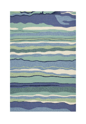 Homeroots 5' X 7' Ocean Abstract Design Uv Treated Indoor Outdoor Area Rug  Polypropylene 352773