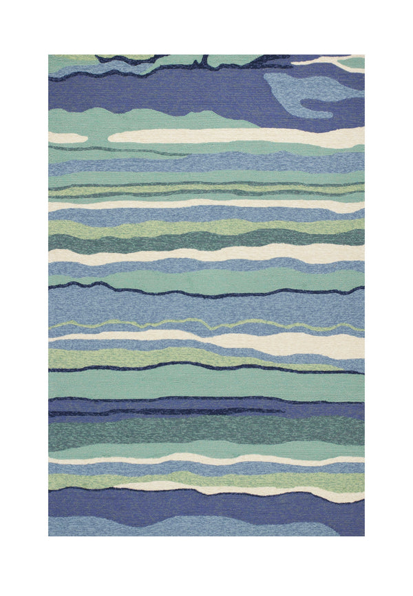 Homeroots 5' X 7' Ocean Abstract Design Uv Treated Indoor Outdoor Area Rug  Polypropylene 352773