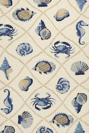 HomeRoots 5' Sand Abstract Area Rug - Stylish Indoor/Outdoor Design, Durable, Easy to Maintain, Versatile Decor 5' x 8' 352774