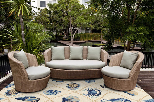 HomeRoots 5' Sand Abstract Area Rug - Stylish Indoor/Outdoor Design, Durable, Easy to Maintain, Versatile Decor 5' x 8' 352774