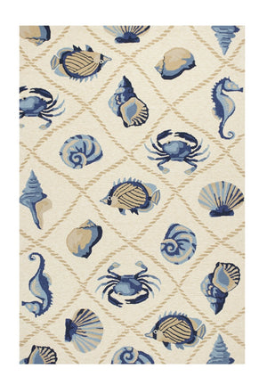 HomeRoots 5' Sand Abstract Area Rug - Stylish Indoor/Outdoor Design, Durable, Easy to Maintain, Versatile Decor 5' x 8' 352774