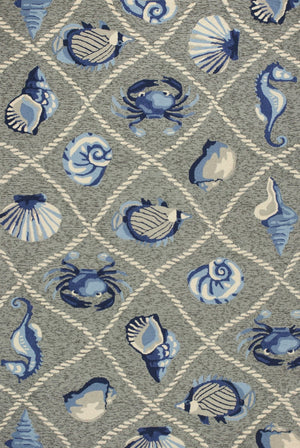 HomeRoots 8' Gray Abstract Area Rug - Stylish Indoor/Outdoor Design, Durable, Easy to Clean, Perfect for Any Space 5' x 8' 352775