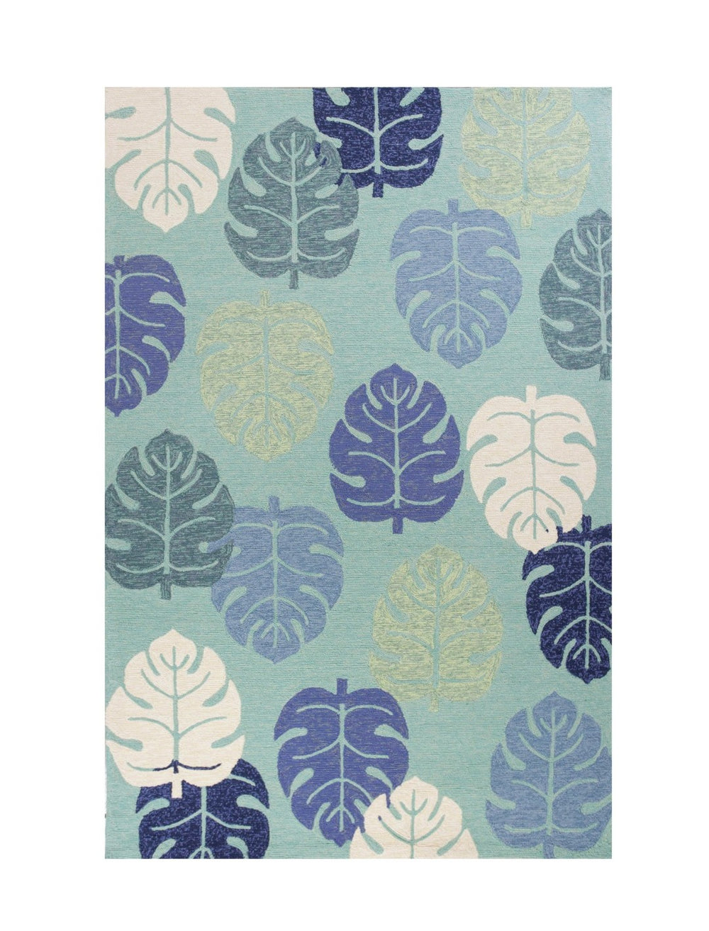 HomeRoots 5' Turquoise Floral Handmade Area Rug for Indoor & Outdoor Spaces - Durable, Easy Care, Versatile Decor 5' x 8' 352778