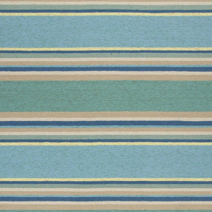 HomeRoots 8' Handmade Blue Striped Area Rug - Coastal-Inspired Design for Indoor & Outdoor Spaces, Durable Style 5' x 8' 352779