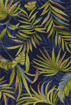 Homeroots 5' X 8' Blue Floral Handmade Indoor Outdoor Area Rug  Polypropylene 352784