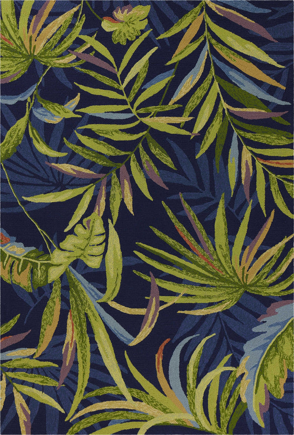 Homeroots 5' X 8' Blue Floral Handmade Indoor Outdoor Area Rug  Polypropylene 352784