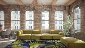 Homeroots 5' X 8' Blue Floral Handmade Indoor Outdoor Area Rug  Polypropylene 352784