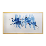 Lilys Color Ink Painting-A Group Of Flying Red Crowned Crane Wooden Frame 3528