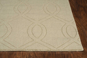 Homeroots 8' Ivory Wool Quatrefoil Hand Tufted Runner Rug  Wool 352812