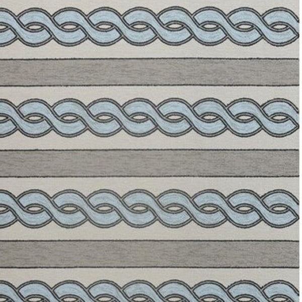 HomeRoots 5' Handmade Abstract Area Rug in Ivory and Blue - Stylish, Durable Design for Indoor & Outdoor Use 5' x 7' 352823