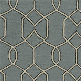 Homeroots 5' X 7' Green And Ivory Geometric Hand Hooked Area Rug  Polypropylene 352826