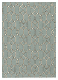 Homeroots 5' X 7' Green And Ivory Geometric Hand Hooked Area Rug  Polypropylene 352826