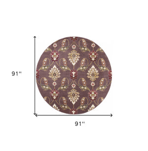 Homeroots Plum Purple Machine Woven Traditional Octagon Indoor Area Rug  Polypropylene 352847