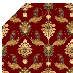 HomeRoots 8' Floral Vines Area Rug in Warm Red, Beige, and Brown - Durable, Elegant Décor for Any Room 8' Octagon 352849