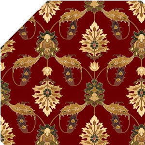 HomeRoots 8' Floral Vines Area Rug in Warm Red, Beige, and Brown - Durable, Elegant Décor for Any Room 8' Octagon 352849