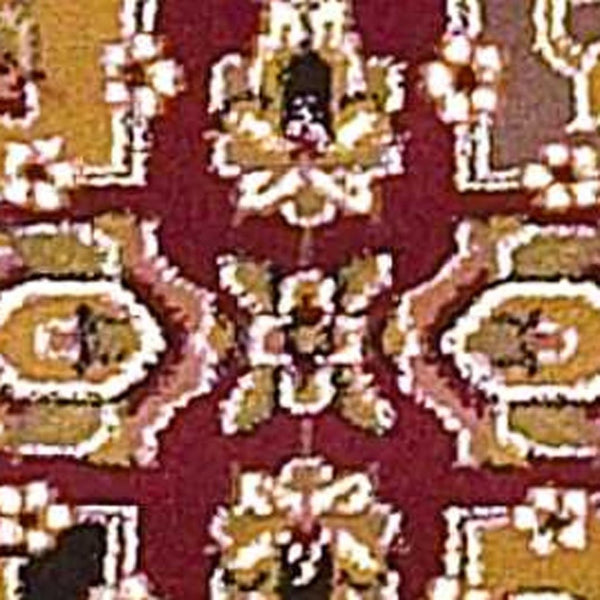 HomeRoots 5' Bold Moroccan Quatrefoil Area Rug in Red, Orange, and Black - Durable, Stylish, Easy Care for Any Space 7' Octagon Rectangle 352868