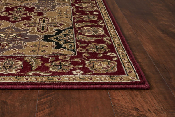 HomeRoots 5' Bold Moroccan Quatrefoil Area Rug in Red, Orange, and Black - Durable, Stylish, Easy Care for Any Space 7' Octagon Rectangle 352868