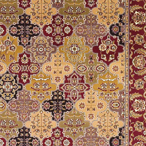HomeRoots 5' Bold Moroccan Quatrefoil Area Rug in Red, Orange, and Black - Durable, Stylish, Easy Care for Any Space 7' Octagon Rectangle 352868