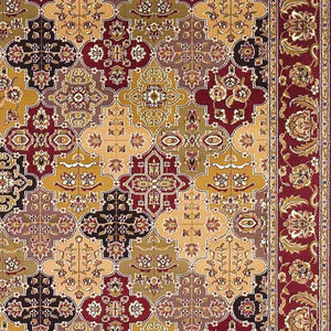 HomeRoots 5' Bold Moroccan Quatrefoil Area Rug in Red, Orange, and Black - Durable, Stylish, Easy Care for Any Space 8' Octagon Octagon 352869