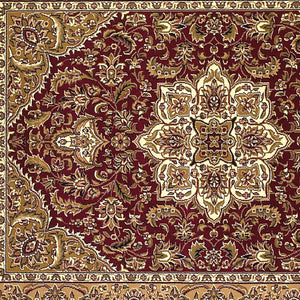 Homeroots Red And Beige Octagon Medallion Area Rug  Polypropylene 352871