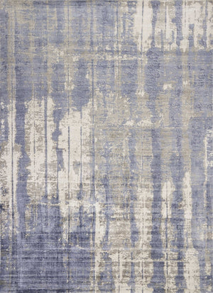 HomeRoots 5' Gray and Ivory Abstract Hand Loomed Area Rug - Soft Viscose Pile for Modern Elegance and Comfort 3' X 5' 352897
