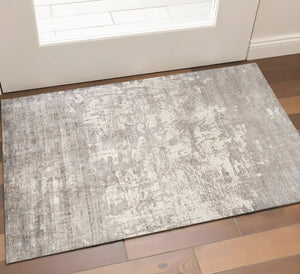 HomeRoots 5' Hand-Loomed Beige and Ivory Abstract Area Rug - Modern Elegance for Your Living Space 3' X 5' 352899
