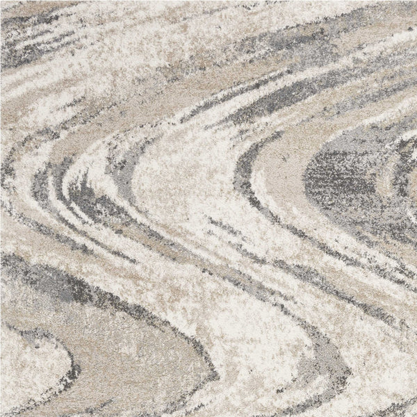 Homeroots 5' X 8' Natural Abstract Wave Brushstrokes Indoor Area Rug  Polypropylene 352934
