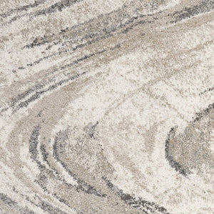 Homeroots 5' X 8' Natural Abstract Wave Brushstrokes Indoor Area Rug  Polypropylene 352934