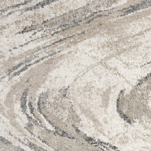 Homeroots 5' X 8' Natural Abstract Wave Brushstrokes Indoor Area Rug  Polypropylene 352934