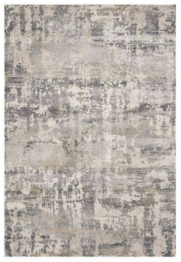 HomeRoots 7' Modern Gray and Tan Abstract Area Rug – Durable, Easy-Care, Stylish Addition for Any Space 5' X 8' 352936