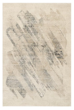 Homeroots 5' X 8' Ivory Grey Machine Woven Abstract Brushstrokes Indoor Area Rug  Polypropylene 352937