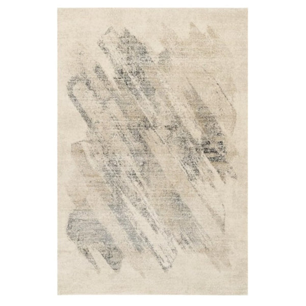 HomeRoots 8' Gray and Ivory Abstract Area Rug - Contemporary Design for High-Traffic Spaces and Style 5' X 8' 352937