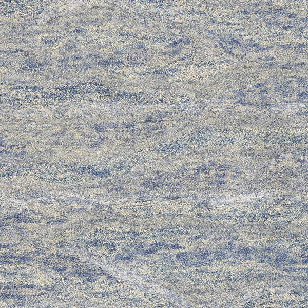 HomeRoots 7' Luxurious Hand-Tufted Wool Area Rug with Abstract Blue and Beige Design for Modern Interiors 5' X 7' 352947