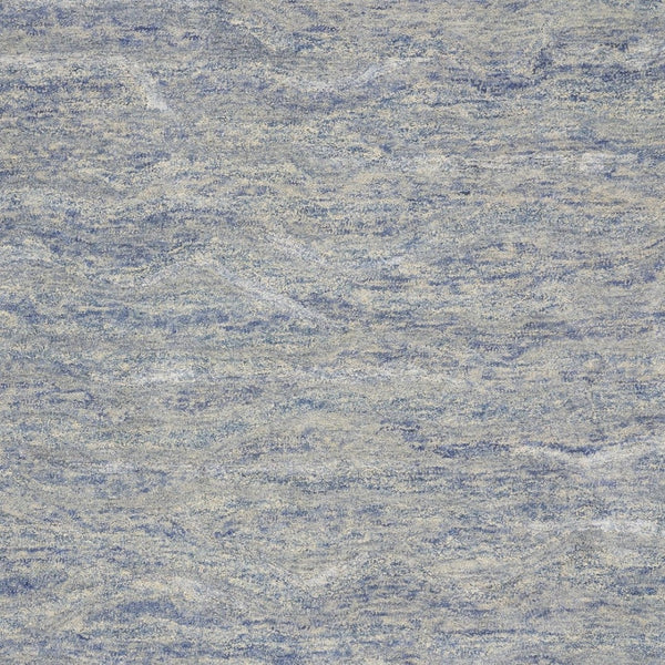 HomeRoots 7' Luxurious Hand-Tufted Wool Area Rug with Abstract Blue and Beige Design for Modern Interiors 5' X 7' 352947