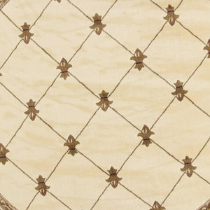 HomeRoots 8' Elegant Ivory and Brown Floral Vine Rug for Living Rooms, Dining Areas, and Entryways 8' Round 352957