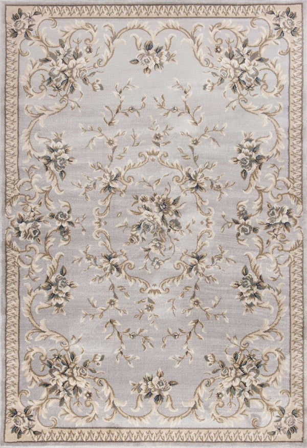 HomeRoots 9' Timeless Light Gray Floral Medallion Area Rug - Durable, Stain-Resistant Design for High-Traffic Areas 8' X 10' 352966