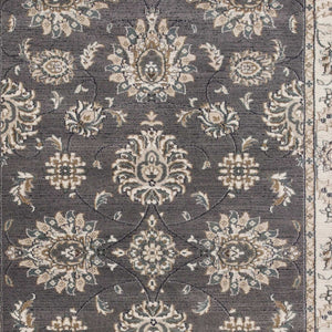 Homeroots 8' X 10' Grey Ivory Floral Indoor Area Rug  Polypropylene 352968