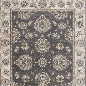 Homeroots 8' X 10' Grey Ivory Floral Indoor Area Rug  Polypropylene 352968