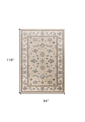HomeRoots 9' Elegant Beige and Ivory Floral Medallion Area Rug – Timeless Design for Classic Living Spaces 8' X 10' 352969
