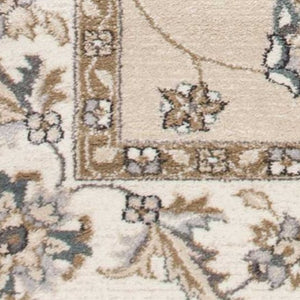 HomeRoots 9' Elegant Beige and Ivory Floral Medallion Area Rug – Timeless Design for Classic Living Spaces 8' X 10' 352969